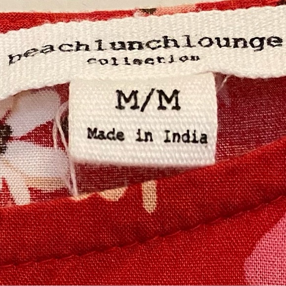 BeachLunchLounge Salma Mini Dress w Flutter Sleeves in Red Peonies - Picture 8 of 8